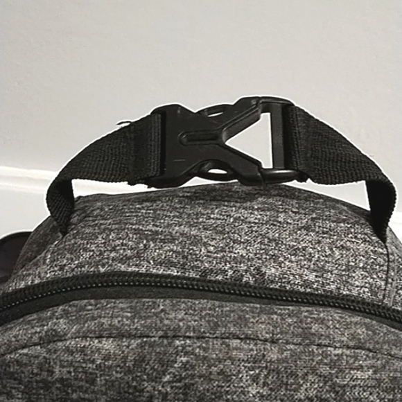 Adidas Insulated Lunch Bag Tote Gray Black 3 Stripes Large Zippered School - Picture 2 of 9